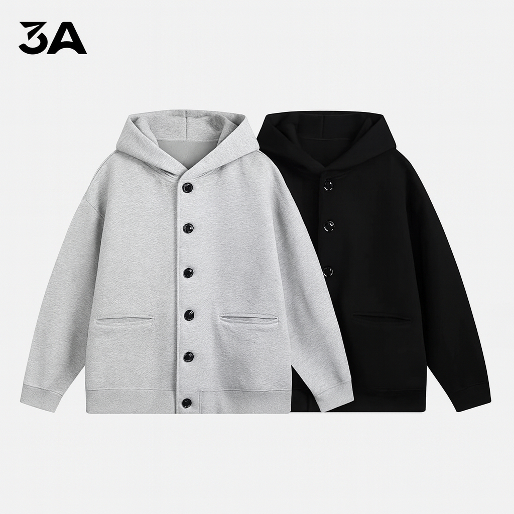 Áo Khoác Cadigan Phiên Bản Phối Mũ Hoodie Form Boxy Trẻ Trung, Nặng Động 3A Menstore - ACH-V1