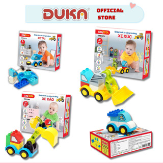 Đồ Chơi Duka: Bộ Ghép Hình Xe Công Trường 9 Chi Tiết – Xe Đào, Xe Xúc, Xe Tải – Nhựa ABS An Toàn, Bền Đẹp, Dễ Lắp Ráp
