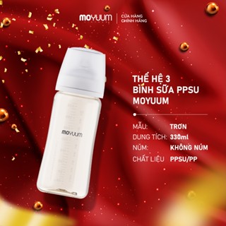  Thế hệ 3 - Bình sữa PPSU Moyuum - Mẫu trơn - 330ml - KHÔNG NÚM 