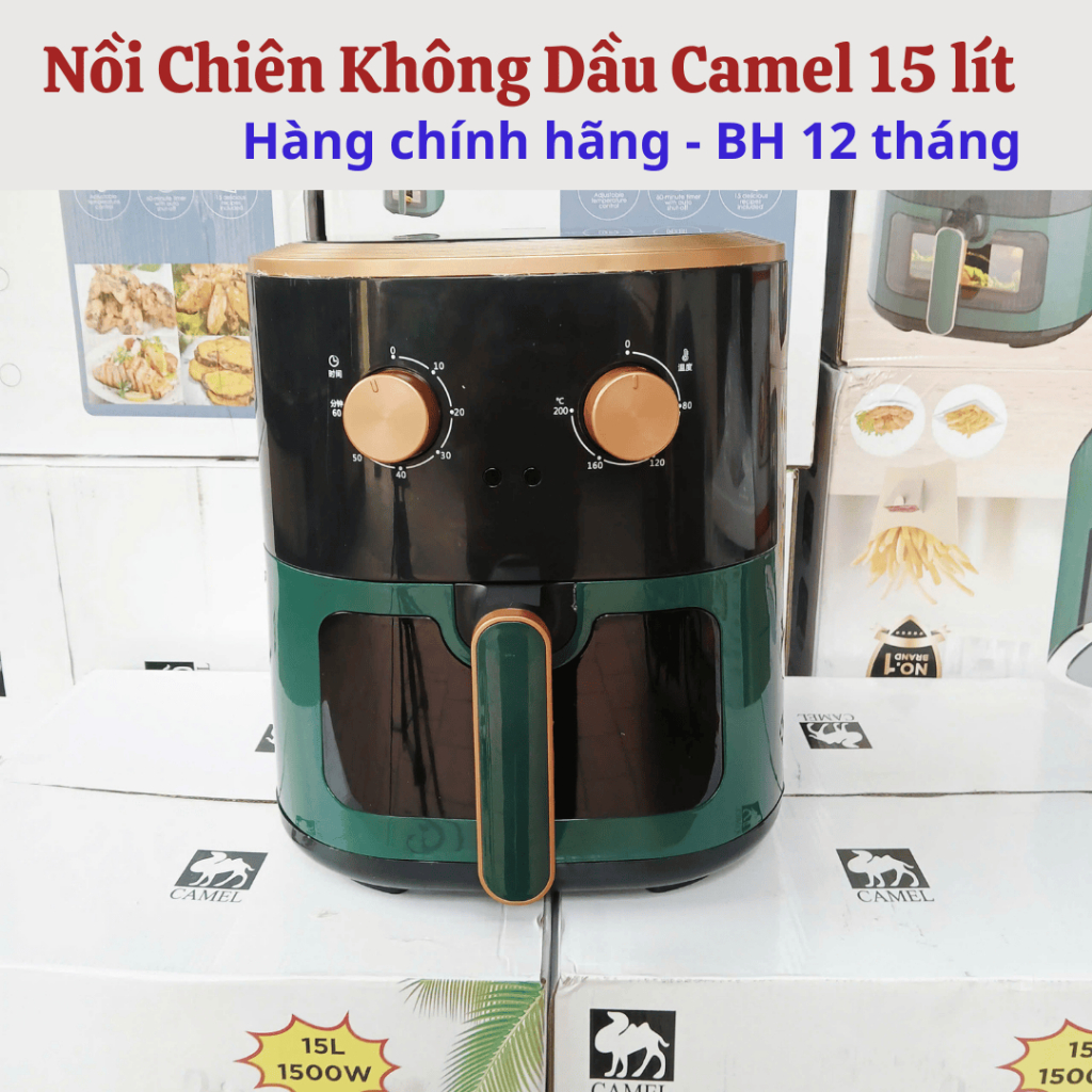 Nồi chiên không dầu IMU Furniture CAMEL 15 LÍT , Nồi chiên không dầu cao cấp - Tặng 40 tờ giấy