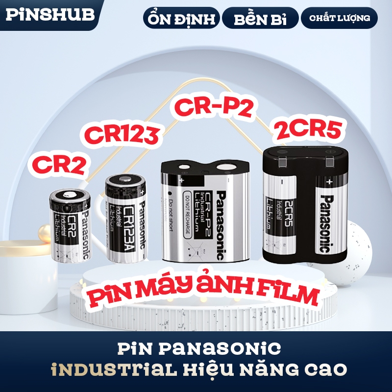 NGUỒN Panasonic Industrial CR2 CR123A 2CR5 CRP2 - Pin Máy Ảnh Film Hiệu Năng Cao