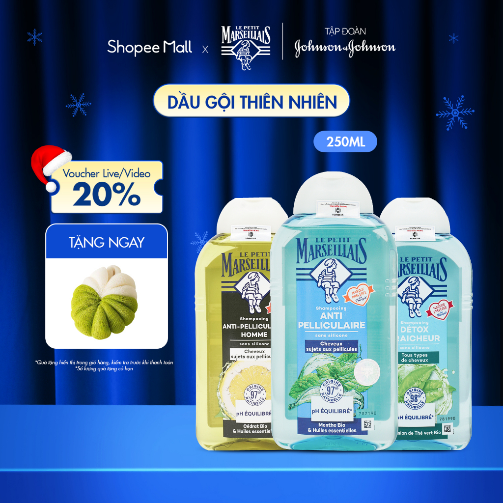  Dầu Gội Thiên Nhiên Le Petit Marseillais Hữu Cơ Nhiều Mùi Hương 250ml 
