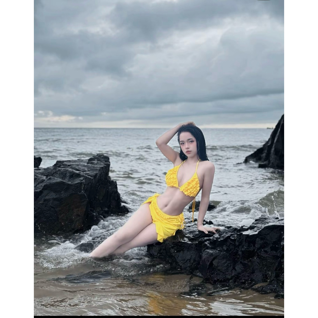Bikini Set 3 Món Bánh Bèo Thương Hiệu Tina – Bộ Đồ Bơi Xinh | BigBuy360 - bigbuy360.vn