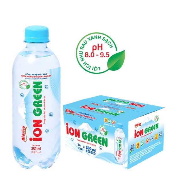 THÙNG NƯỚC ION KIỀM CAO CẤP IONREEN (SẢN PHẨM CTY BIDRICO) THÙNG 24 CHAI 350ML