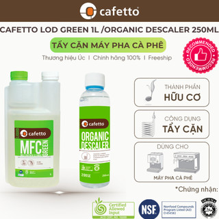 Dung Dịch Tẩy Cặn Máy Pha Cà Phê Cafetto LOD Green 1L | Organic Descaler 250ml