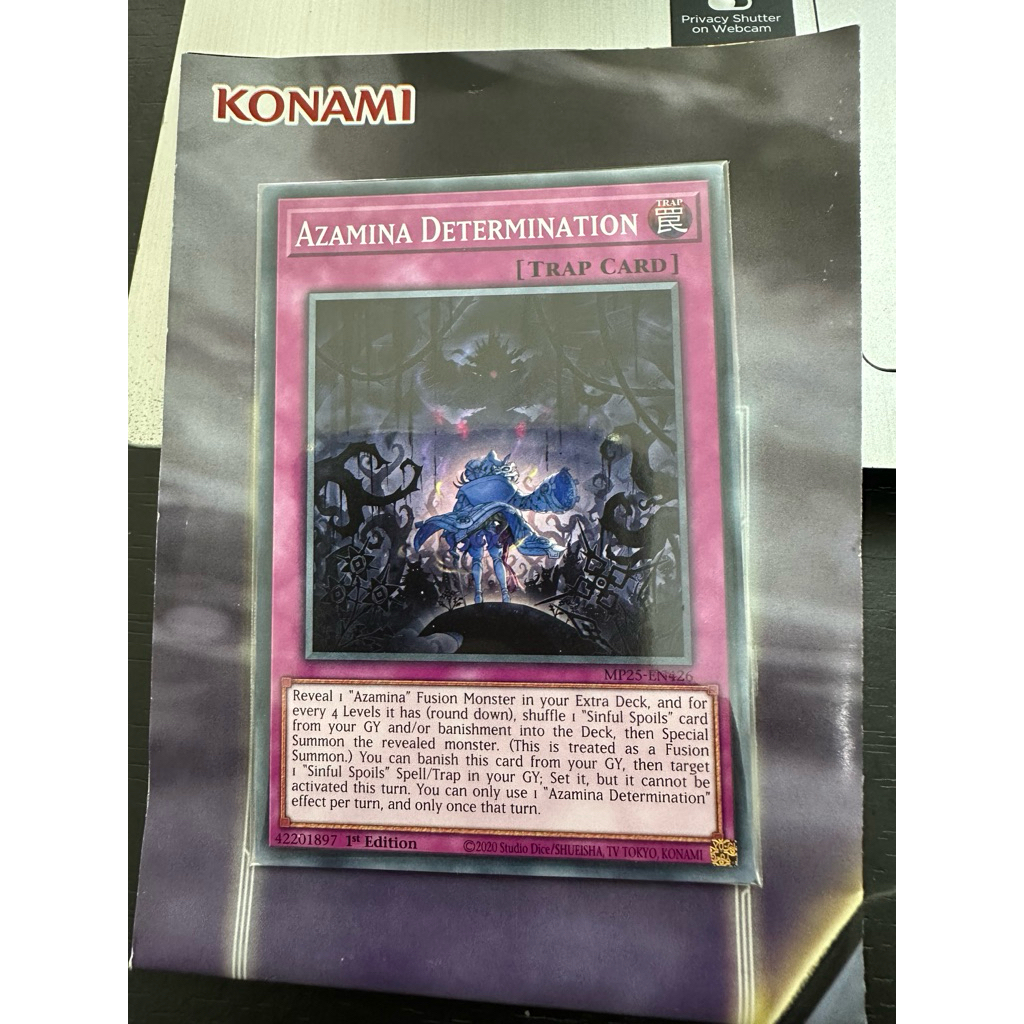 Thẻ bài Yugioh Azamina Determination (Real Card)