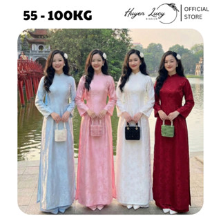   BST TẾT 2026  SET ÁO DÀI TRÚC ANH họa tiết gấm chiết eo cổ tàu có đính nơ thanh lịch hot trend Huyền Lucy Bigsize 