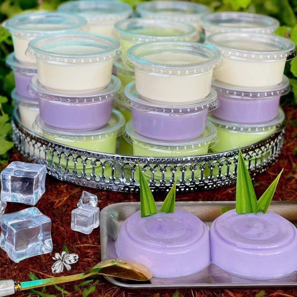 Ly 405 nhựa PP chịu nhiệt (100ml, 50 cái có nắp) hũ hấp bánh flan, đựng tàu hủ singapore, panna cott