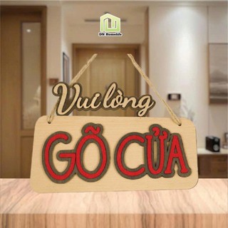 Bảng gỗ trang trí "Vui lòng..." Siêu dễ thương trang trí cửa hàng, cơ quan