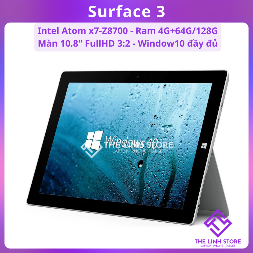 Máy tính bảng Surface 3 màn 10.8 inch FHD - Intel Atom X7 chạy Window 10