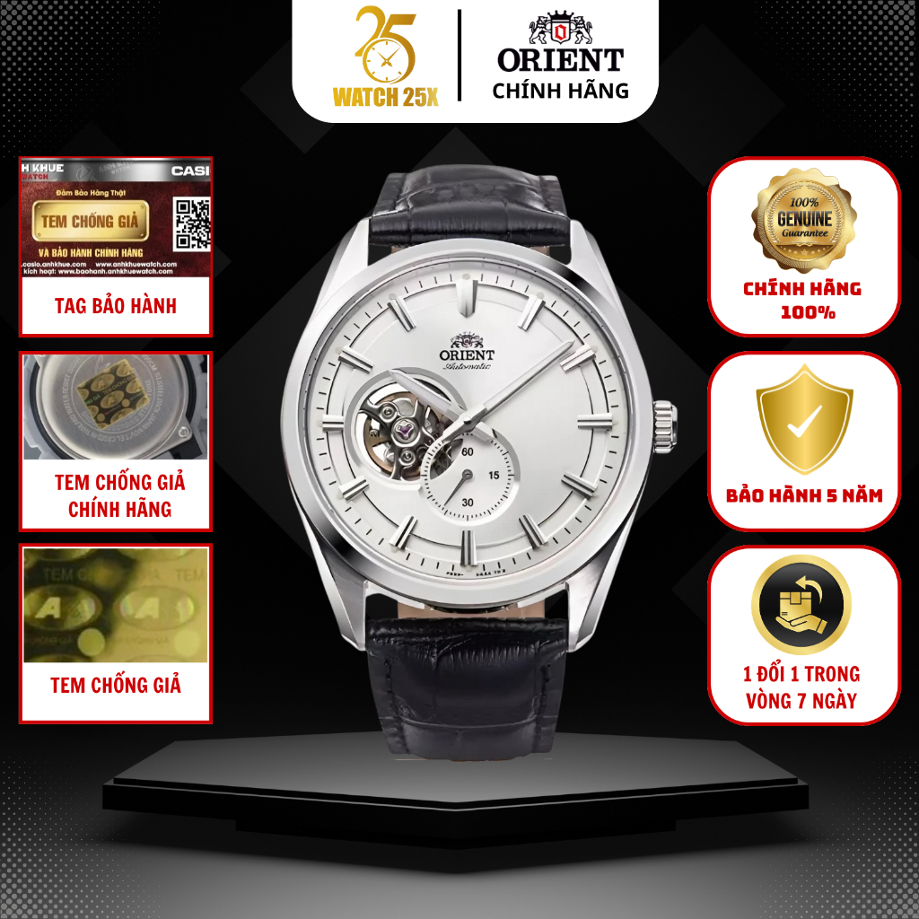 Đồng Hồ Orient Contemporary Watch25x RA-AR0004S30B Mặt Trắng Open Heart Small Second