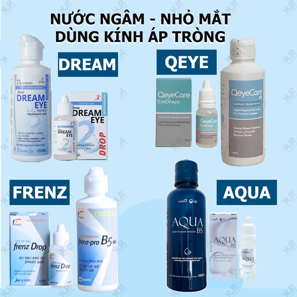 Nước nhỏ mắt 15ml Aqua B5 Nước ngâm 150ml Aqua B5 dùng kính áp tròng chính hãng Hàn Quốc