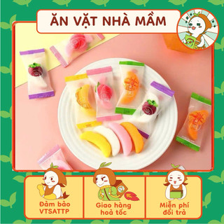 Keọ dẻo Mix đủ vị Chuối/ Xoài/ Cầu Vồng/Dưa Hấu thơm ngon, Kẹo dẻo tết ( Ăn Là Nghiền), Ăn Vặt Nhà Mầm.