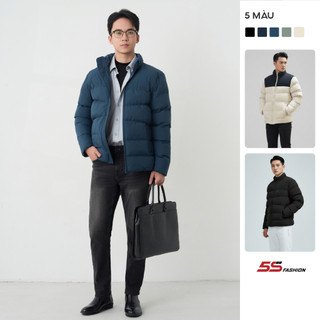  Áo Phao Nam Puffer Heatlock 5S FASHION Cổ Trụ Thời Trang Phồng Đẹp Dày Ấm 01-M0APH25048-148 