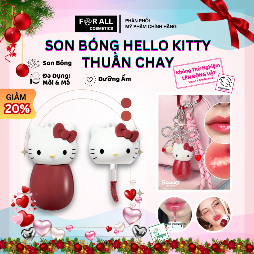 [QUÀ TẶNG 8/3][CHÍNH HÃNG] Son Bóng Hello Kitty Thuần Chay - Hello Kitty x SHEGLAM Poolside Perfecti
