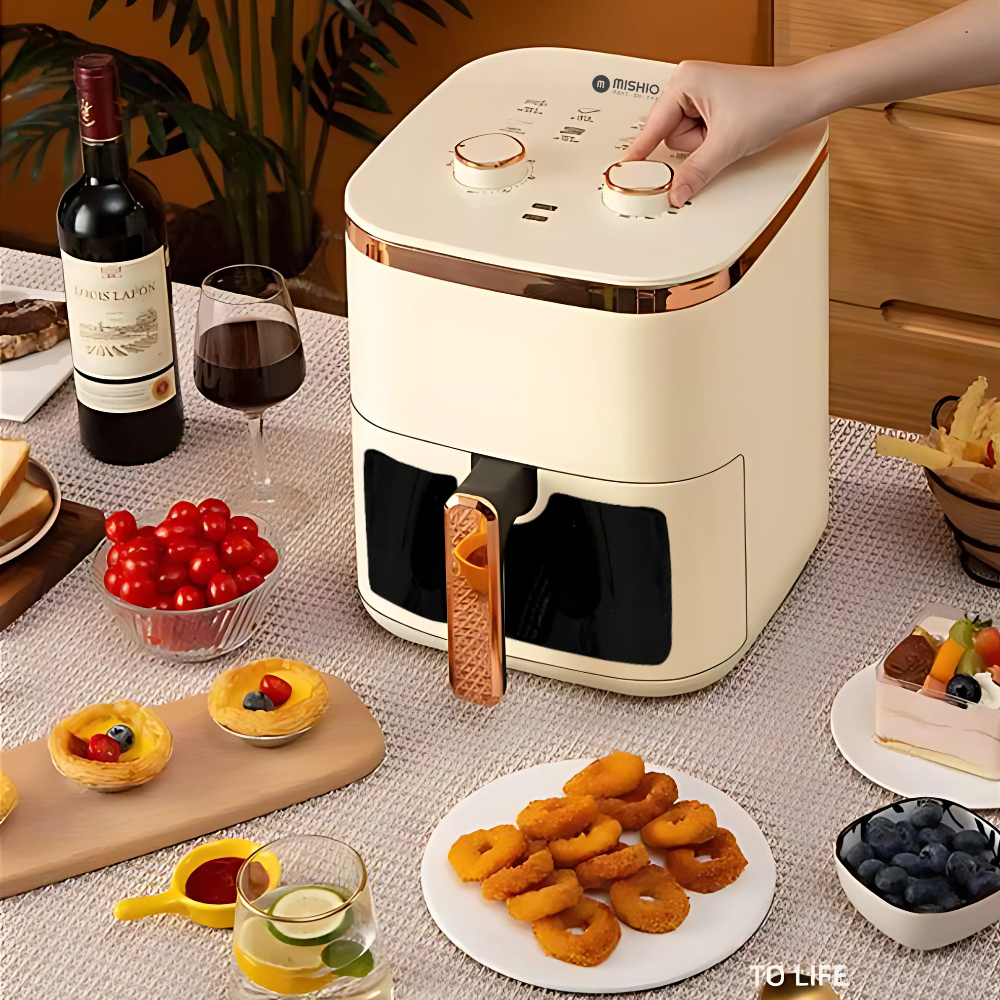 Nồi Chiên Không Dầu 8 Lít Mishio MK391 - Dung Tích Khổng Lồ, Nướng Nguyên Con Gà, Giá Cực Rẻ