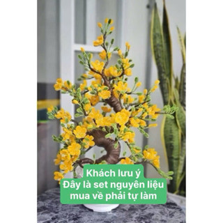 Thân Cây Làm Sẵn  Set Tự Làm Cây Hoa Đào Hoa Mai Bằng Kẽm Nhung Đã Bao Gồm Thân Làm Sẵn  Tặng Đèn Led 2M 