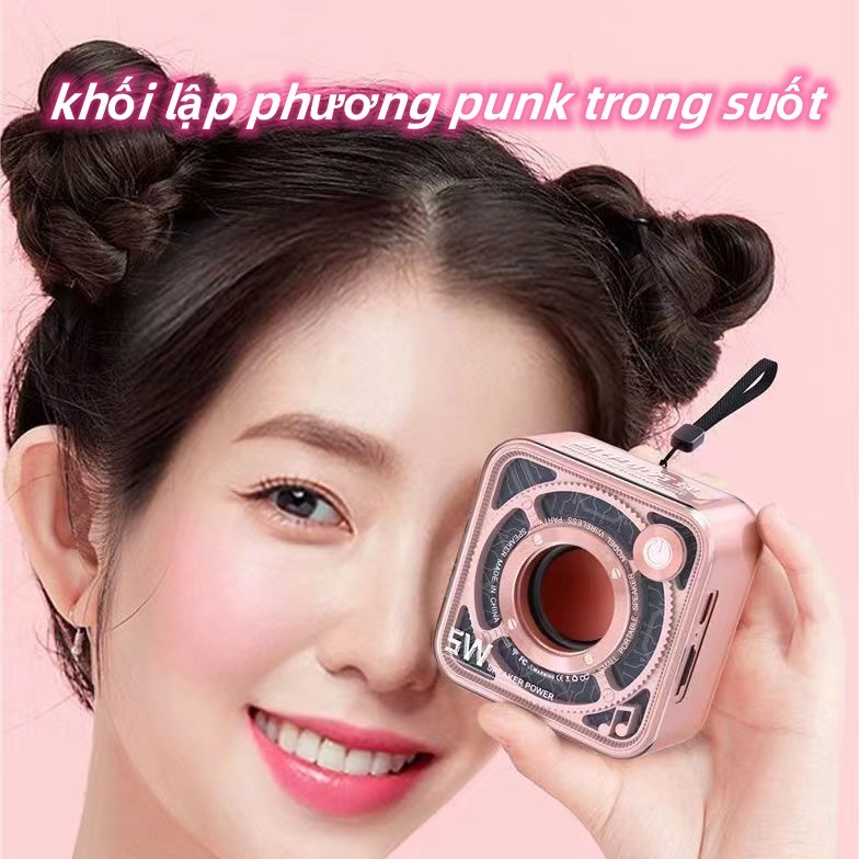 Loa bluetooth mini bass mạnh DW12 vỏ trong suốt nghe nhạc không dây cầm tay nhỏ gọn dây hỗ trợ thẻ n