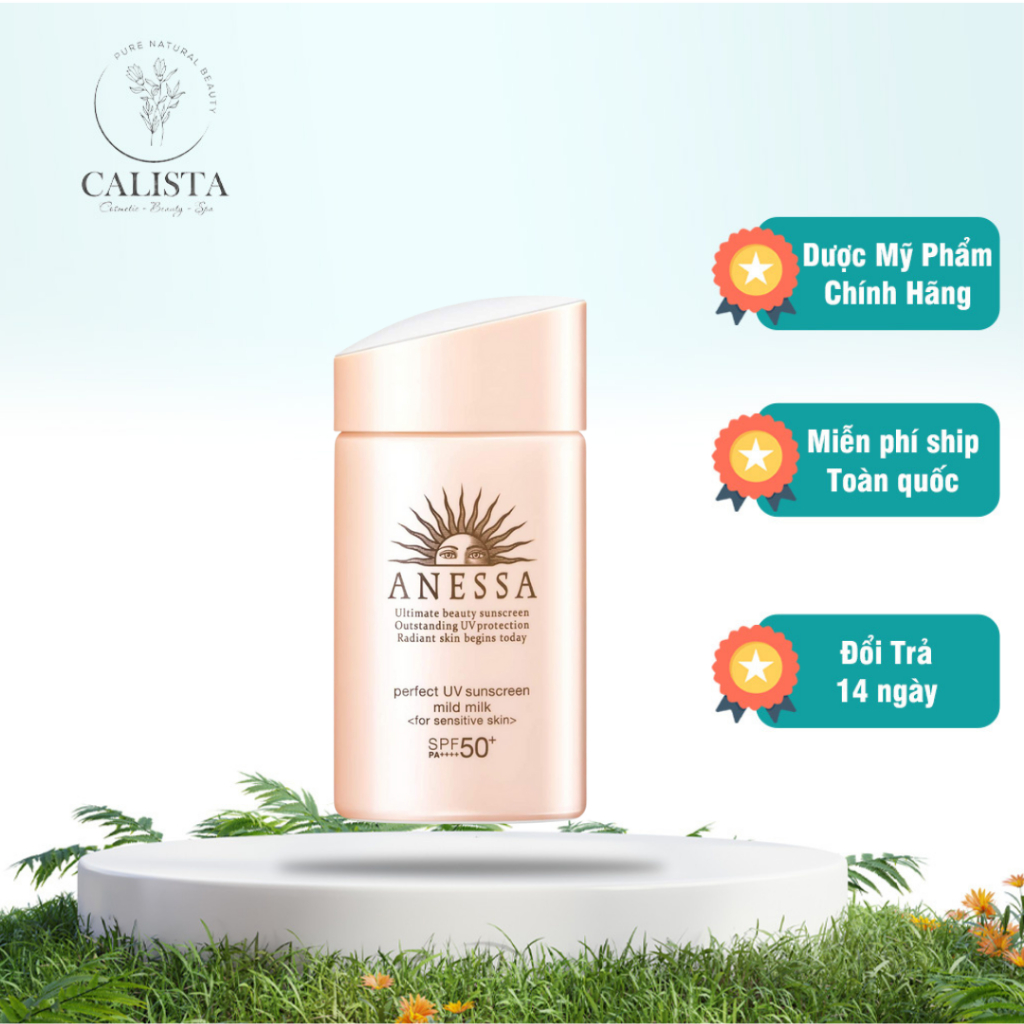 Sữa Chống Nắng Anessa Cho Da Nhạy Cảm 60ml (Mới) Perfect UV Sunscreen Mild Milk (For Sensitive Skin)