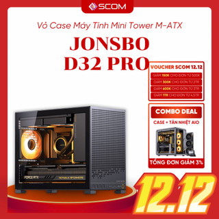  Vỏ Case PC Jonsbo D32 PRO Case Máy Tính M-ATX Mini Tower Mặt Kính Mặt Lưới Main Back Plug Nhỏ Gọn 