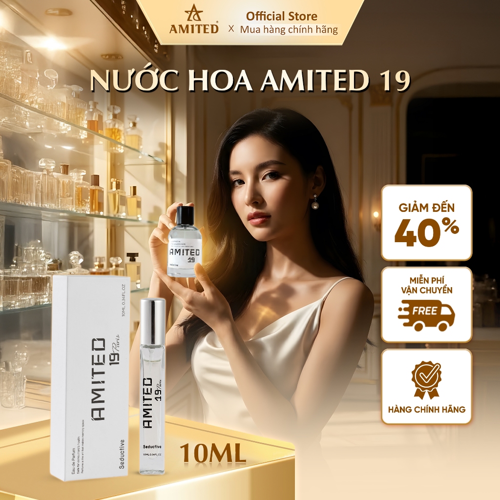Nước hoa thơm lâu Amited Number 19 Sang Trọng, Nước Hoa Unisex Nam Nữ mùi hương quyến rũ 10ML