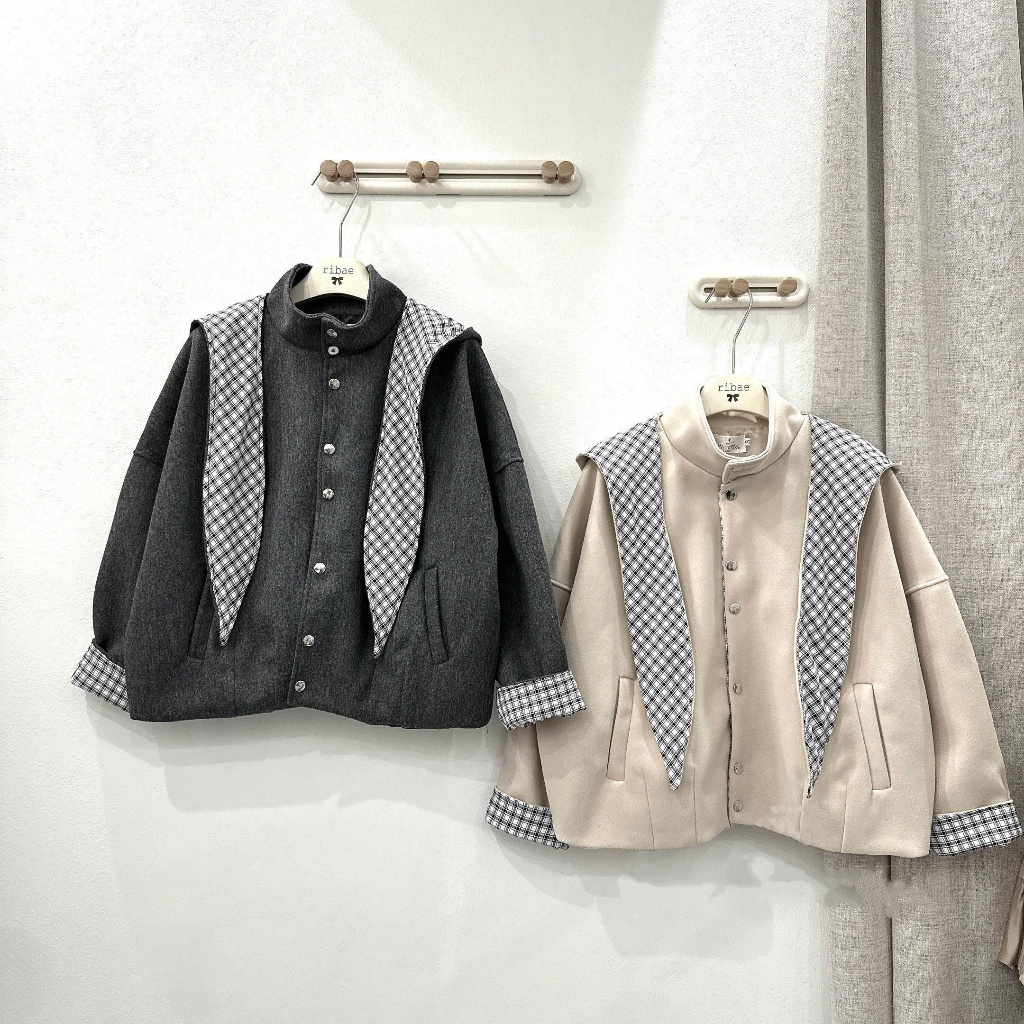 (Mũ Khăn Kẻ Rời): Áo Khoác Dạ Cúc Bấm Mũ Kẻ Bản Khăn Dài Dáng Bomber Hàng 2 Lớp 2 Màu-Ảnh Thật Lollaye | BigBuy360 - bigbuy360.vn