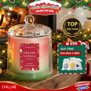  Nến thơm cao cấp sáp đậu nành chillme thiên nhiên khử mùi phòng quà tặng sang trọng đẹp mắt TL 
