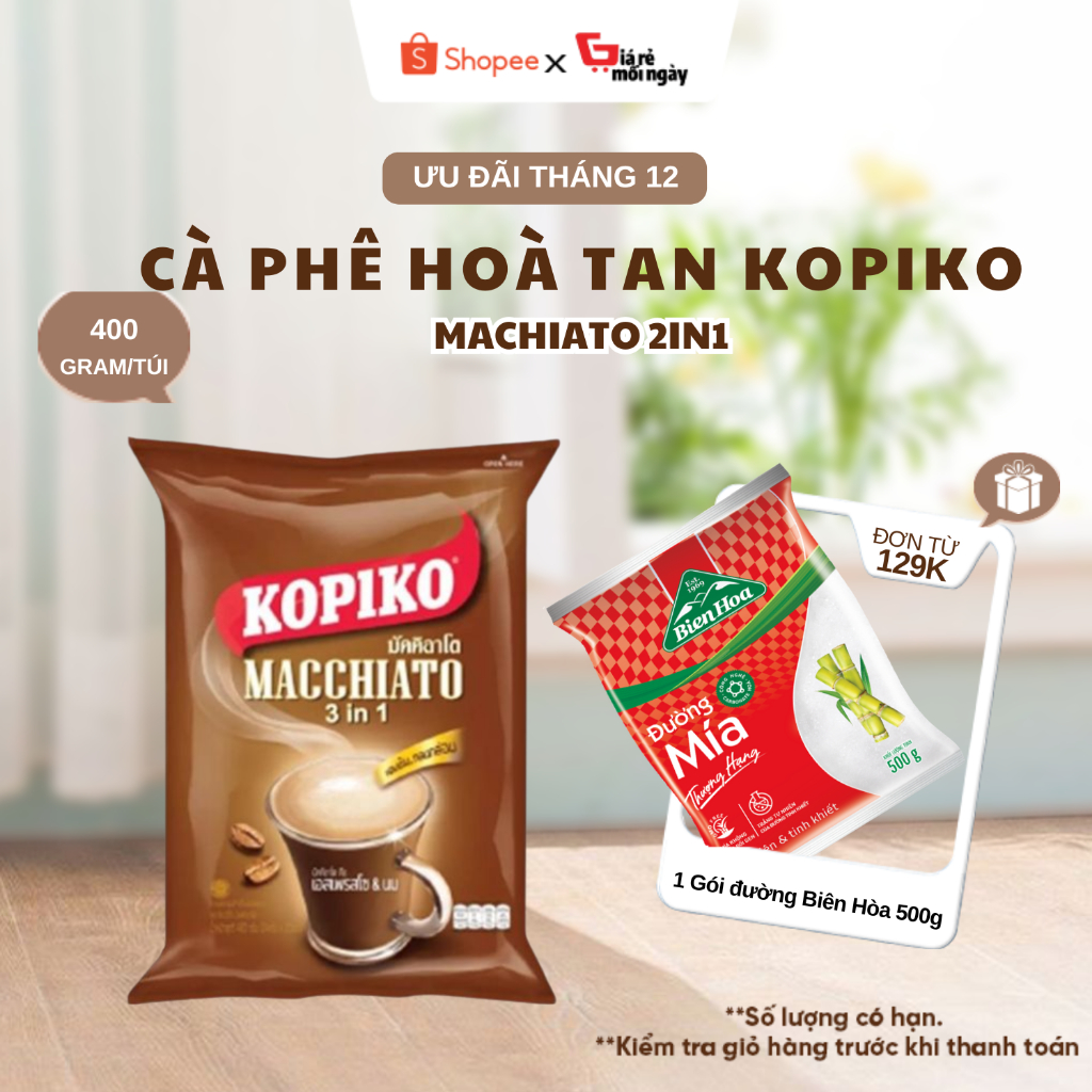 Cà phê hòa tan Kopiko Macchiato Bịch 400g