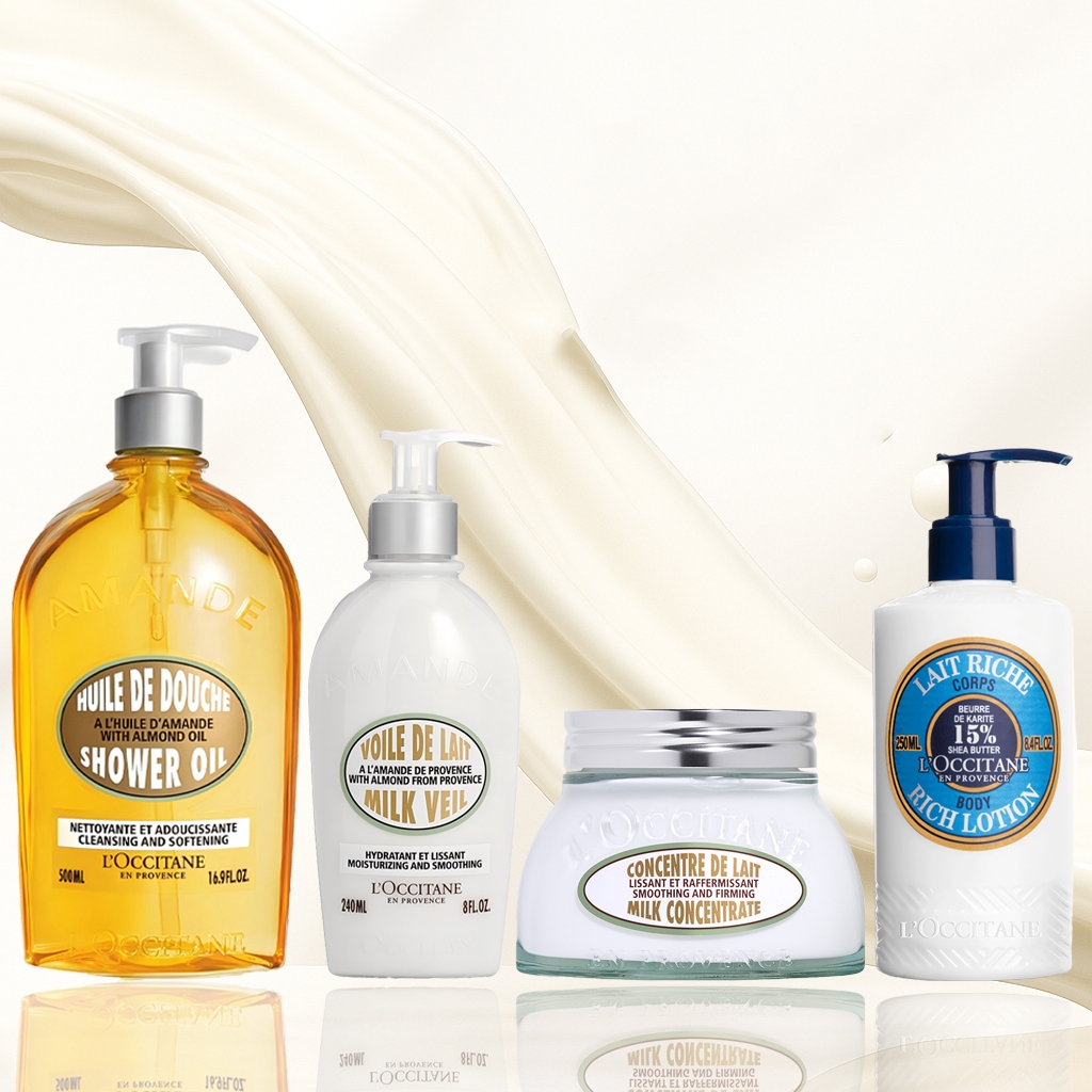 Sữa dưỡng thể và sữa tắm L'Occitane Almond Milk Concentrate / Body Lotion / Almond Shower Oil