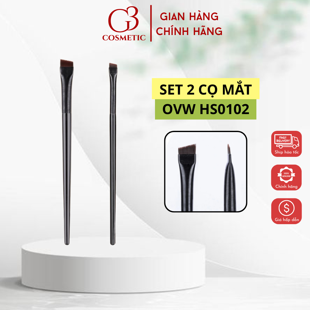 OVW Bàn chải trang điểm lông mày 2 pcs HS0102, cọ kẻ mắt trang điểm mắt OVW 2 chi tiết