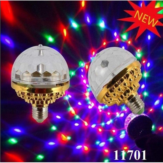 Cầu Xoay đuôi E27 - Đèn Led Xoay Sân Khấu 7 Màu Siêu Đẹp (Đuôi E27)