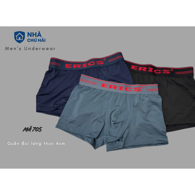 Quần Lót Nam mẫu DLT.705 – Quần đùi lưng thun 4cm, vải thun co dãn 4 chiều, quần sịp Nam hãng Erics