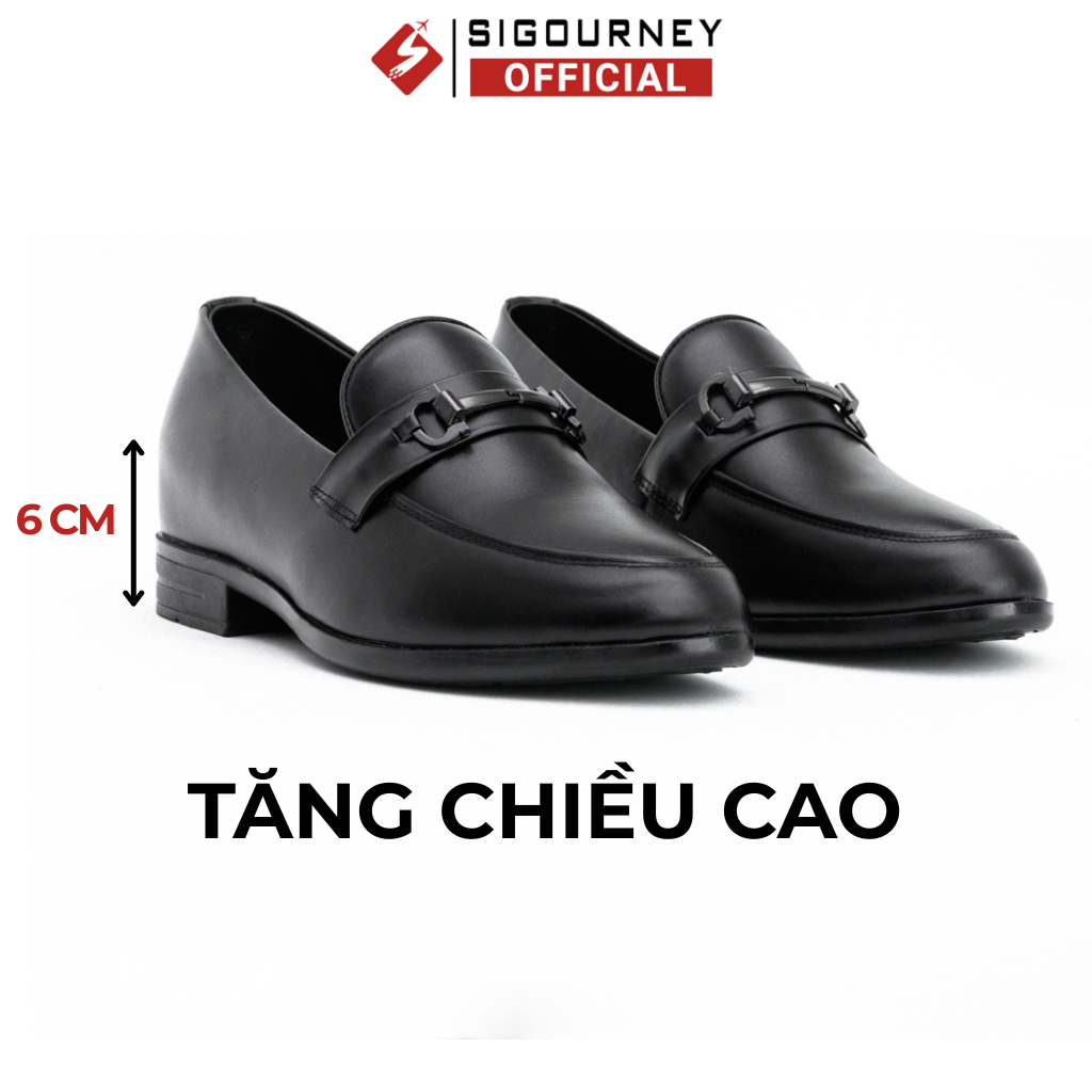 Giày Lười Nam Da Bò Tăng Chiều Cao 6cm Hoàn Toàn Bí Mật SIGOURNEY SIG-38 Bảo Hành 18 Tháng
