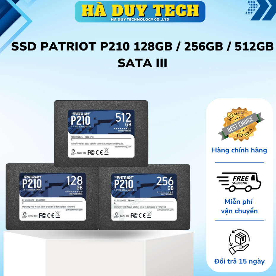 SSD PATRIOT P210 128GB / 256BG / 512GB SATA III - Chính Hãng - BH 36T - HaDuyTech