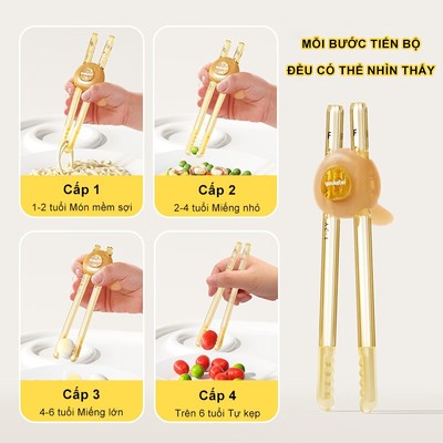Đũa tập ăn cho bé Youkebei chất liệu PPSU,Đũa tập gắp Kidsworld Cho bé 1-6 tuổi tập gắp dễ dàng