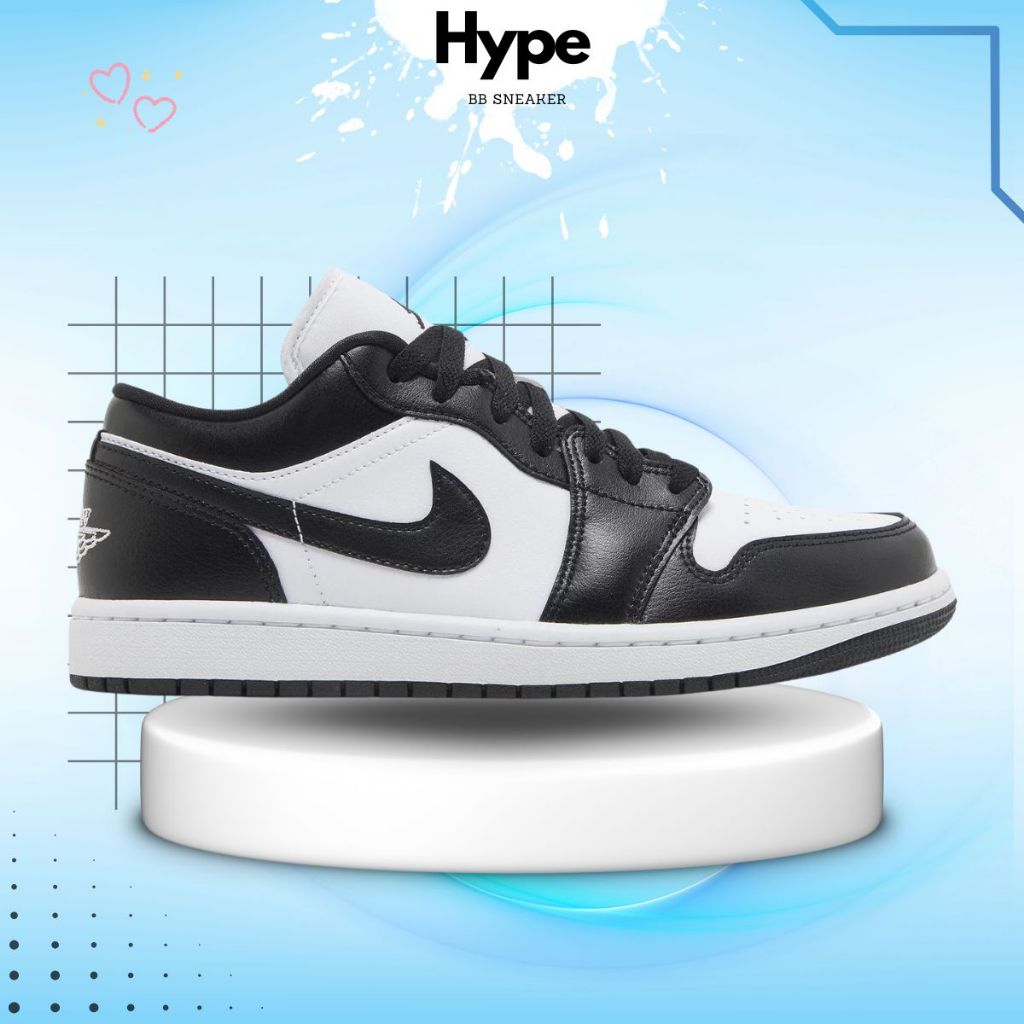 Giày thể thao Jordan 1 Low Black White, Giày JD1 Panda cổ thấp nam nữ full box