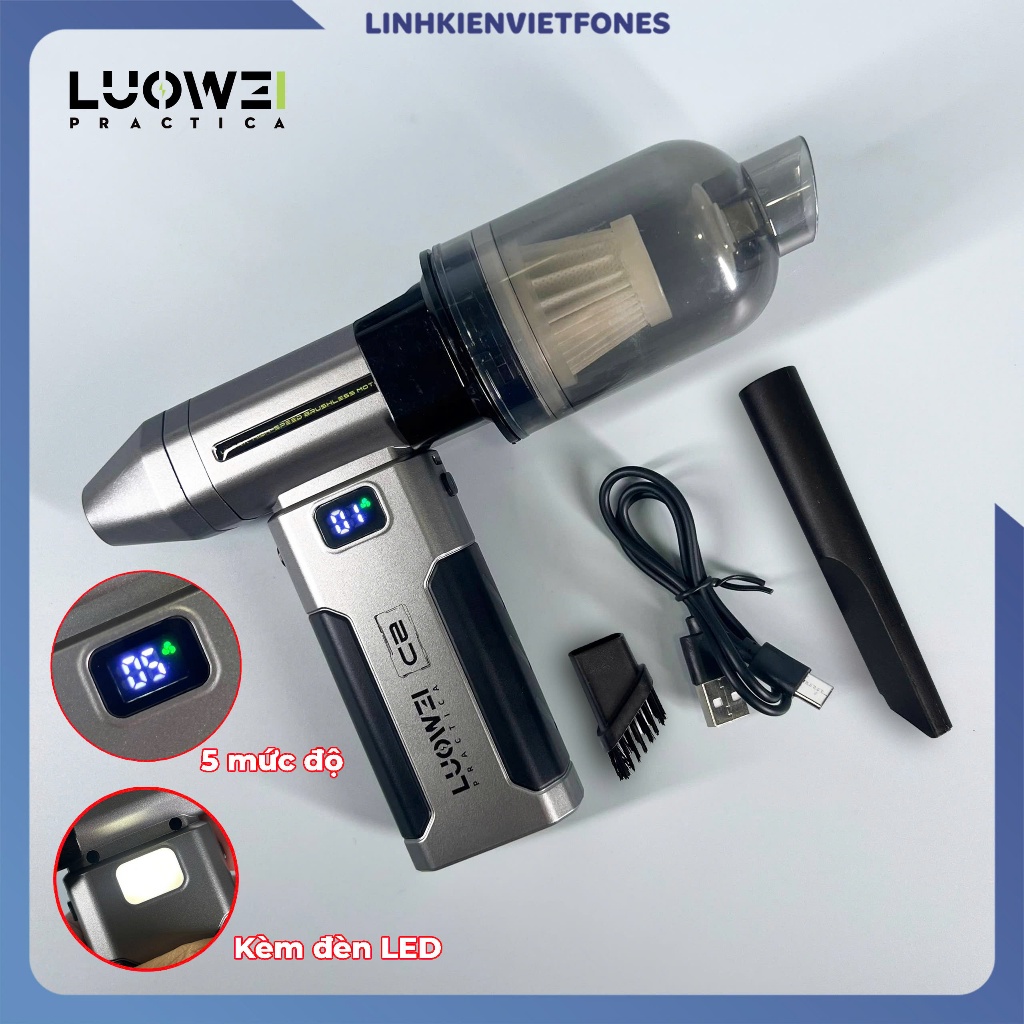 Máy hút bụi mini 6000mAh Luowei C2.