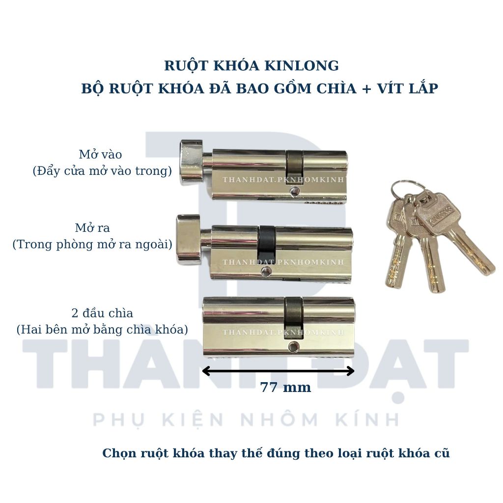 Ruột khóa Kinlong (Lõi khóa Kinlong 77mm thay thế)
