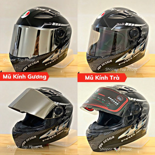 Mũ bảo hiểm Fullface A.G.U Top Phượt tem 46 trắng - Hàng Chính Hãng
