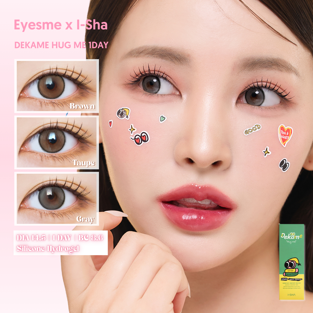 [Eyesme x I-Sha] Lens 1 ngày - Dekame Hug Me - Lens giãn tròng viền nhẹ long lanh