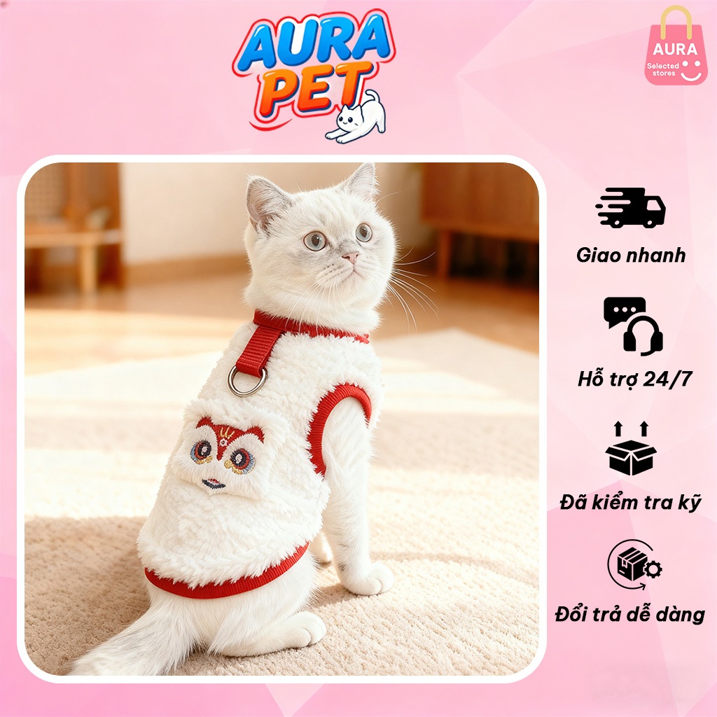 Áo thú cưng giữ ấm chống rụng lông cho chó mèo - Áo len dày mùa đông, kiểu dáng dễ thương