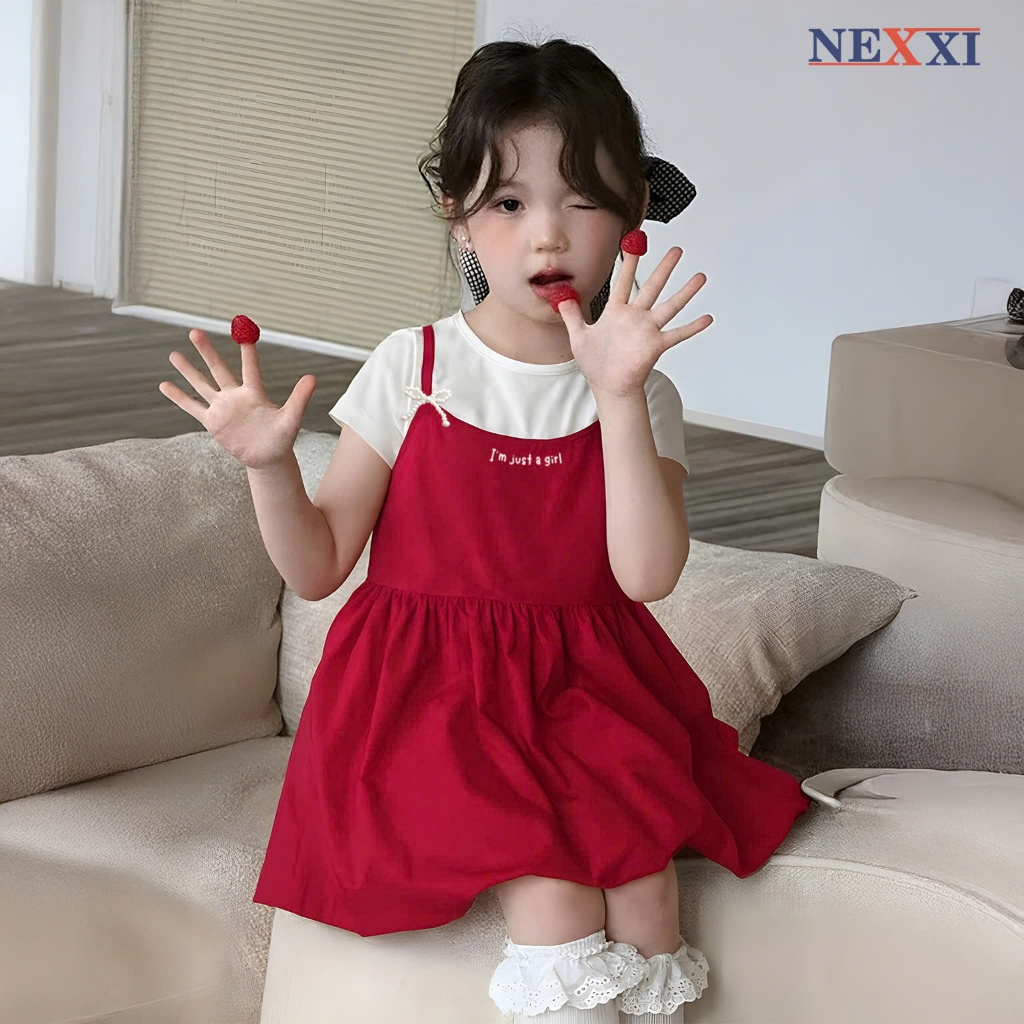 Set Đầm Bé Gái 2 Món Noel – Tết  Nexxi | Áo Thun Babytee + Đầm Bí Kate Hàn, Outfit Cuối Năm Xinh Xắn