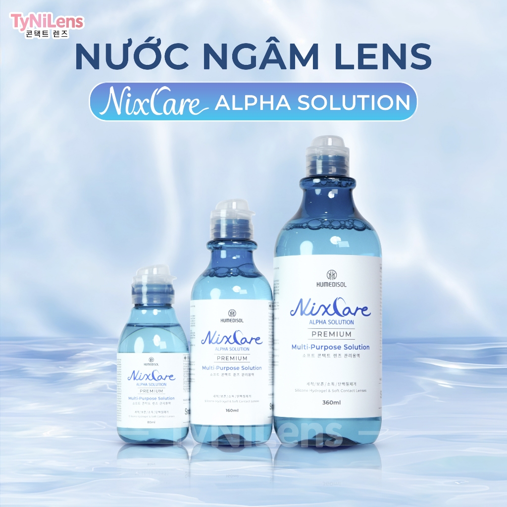 Nước Ngâm Lens Ngâm Kính Áp Tròng NixCare Hàn Quốc 80ml 160ml 360ml