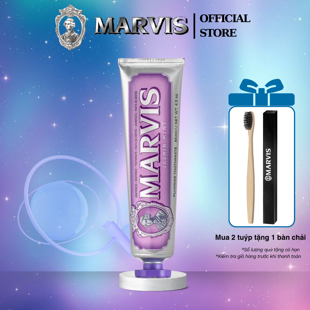 Kem Đánh Răng MARVIS Jasmin Mint 85ML - Hương Bạc Hà kết hợp hoa nhài nhẹ dịu  - Marvis Official