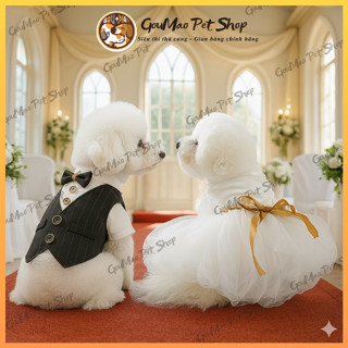  Áo vest  Váy cưới dành cho chó mèo - goumao pet mmm GM03 