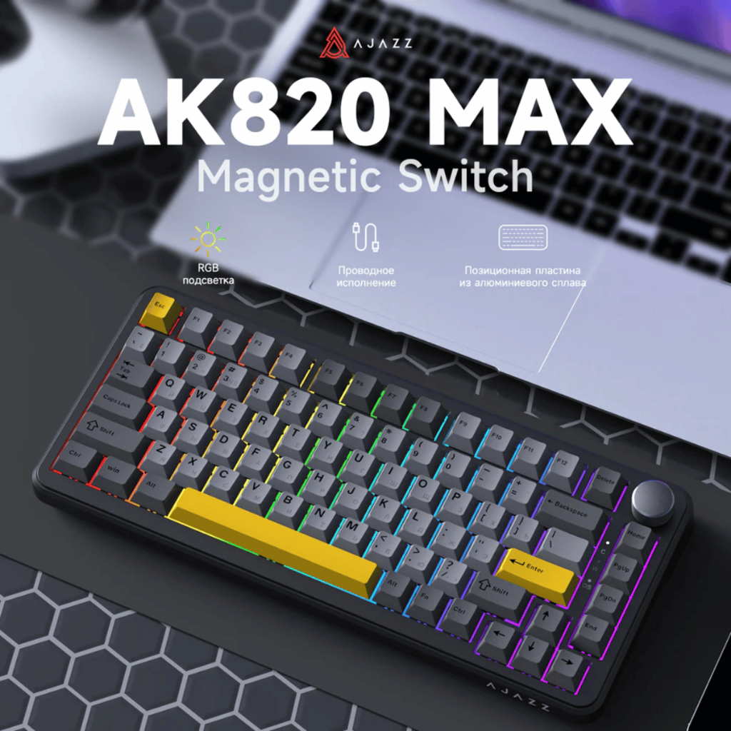 Bàn Phím Cơ Gaming AJAZZ AK820 Max có dây Magnetic Switch Plate FR4 Led RGB Cao Cấp