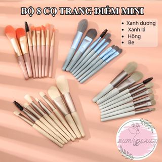 Bộ 8 Cây Cọ Trang Điểm Cá Nhân Mini Kèm Túi Zip Set Cọ Makeup Nhỏ Gọn Lông Dày Mịn Dễ Tán Phấn 