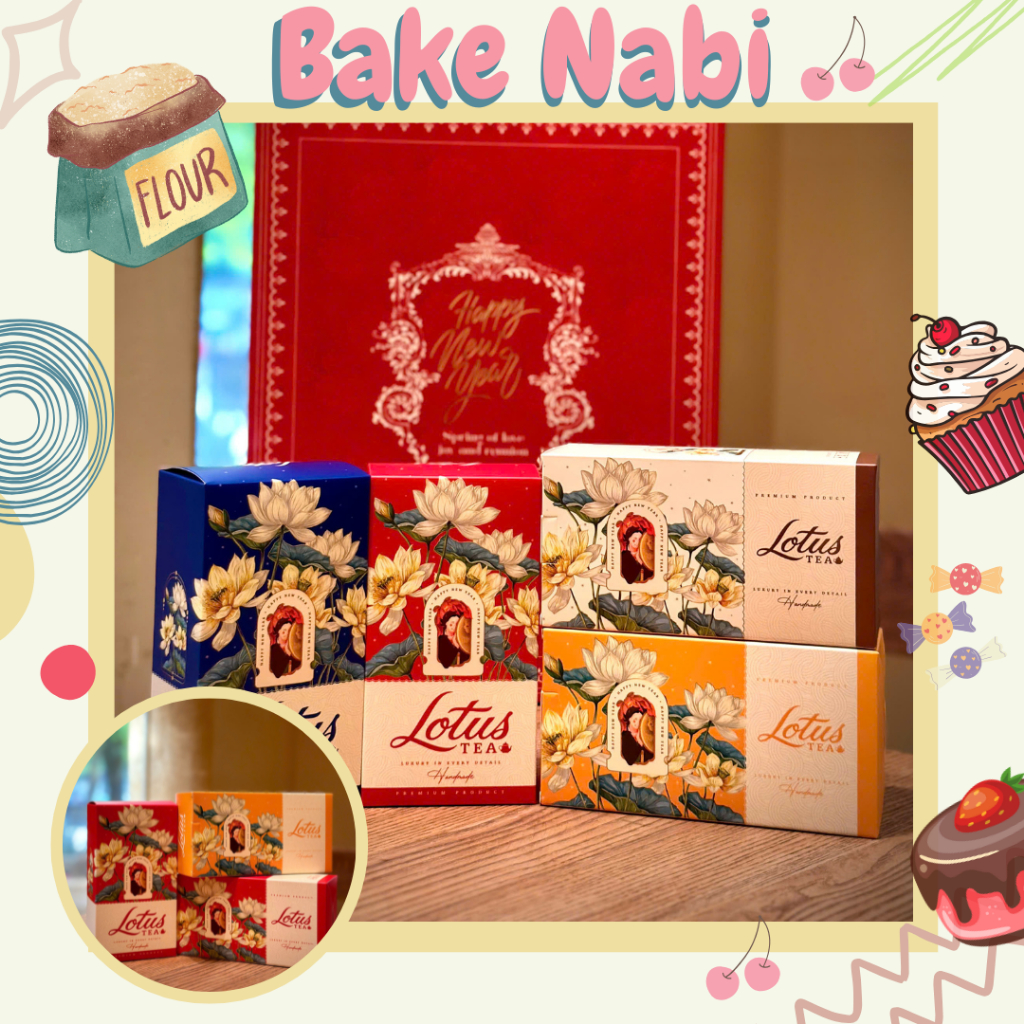 (VỎ HỘP TẾT) VỎ HỘP ĐỰNG TRÀ/CHÈ LOTUS MẪU TẾT