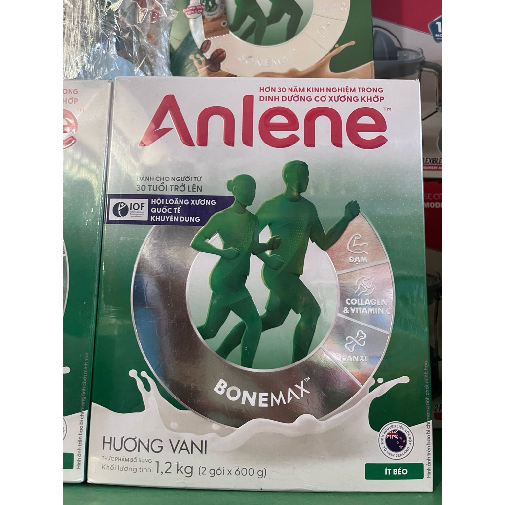 Sữa bột Anlene hộp giấy 1,2kg hương vani - hàng chính hãng
