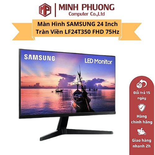 Màn Hình SAMSUNG 24 Inch Tràn Viền LF24T350 FHD 75Hz FreeSync (Chính Hãng)